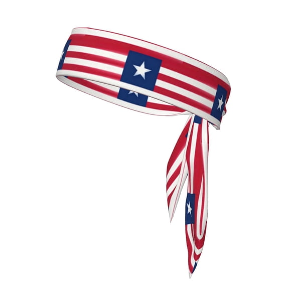 Men Women Sports Tennis Tie Headband Karate Head Tie Athletic Sweatbands Flag Of Liberia Elastic Hair Bands