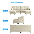 thumbnail image 6 of ijuicy Convertible U/L Shaped Sectional Sofa with Chaises , 6 Seater Couch for Living Room, Beige, 6 of 11