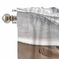 thumbnail image 4 of Beach Ocean Wave Curtain Valances Set Abstract Art Coastal Brown Gradient Kitchen Curtains 36&nbsp;inch Length Rod Pocket Valance and Tiers 3 Piece Set Small Bedroom Bathroom Laundry Decor, 4 of 9