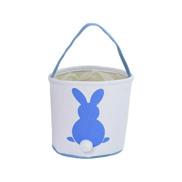 Toystoory Bolsa de conejito Cesta de Pascua resistente al desgaste Cubos de vacaciones Suministros para niños Patrones surtidos Bolsas con asa Almacenamiento y organización del hogar cola azul