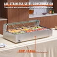 thumbnail image 5 of KFFKFF 9-Section Electric Buffet Server, 9 x 5QT, 1500W, Stainless Steel with Glass Lid, Adjustable Heat (86-185°F) for Catering and Restaurants, Silver, 5 of 9