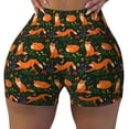thumbnail image 2 of Uemuo Cute Little Foxes Pattern Women Workout Impact Shorts Scrunch Butt Lifting Gym Shorts Seamless Booty Biker Shorts-Large, 2 of 8