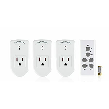 Century Wireless Remote Control Electrical Outlet Switch for Household Appliances, White (Learning Code,