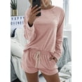thumbnail image 5 of Women'S Two-Piece Sports Shorts Suit, Oversized Casual Suit, Sportswear, Autumn Clothing Pink M, 5 of 8