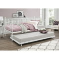 thumbnail image 3 of Home Design Aine Twin Metal Daybed with Pull-Out Trundle, Victorian-Style Frame, Rounded Finials, Durable Support, Stylish and Functional for Bedroom or Guest Room, White, 3 of 5