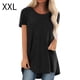 thumbnail image 3 of Sonducket Camisa de mujer con cuello y manga corta en color liso Prendas para la parte del cuerpo negro XXL, 3 of 4