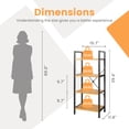 thumbnail image 5 of CONCETTA Bookshelf, 4-Tier Small Industrial Storage Shelf & Shelves, Metal Bookcase for Home Office, Living Room, Wood, 5 of 8