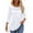 B-White, variant on UVN Women Tunic Tops Summer 3/4 Length Sleeve Blouses Casual Crewneck Shirt Pleated Loose Tops