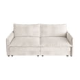 thumbnail image 2 of Beige Corduroy Fabric Loveseat Sofa Couch for Living Room - Upholstered Deep Seat 2-Seater with 2 Pillows, Premium Comfort &amp; Flexible Design, 2 of 7