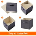thumbnail image 3 of 11 Inch Cube Storage Bins, 12 Packs Storage Cubes Foldable Decorative Fabric Storage Baskets for Organizing Home Organizers with Handles for Shelves, Closet, Black, 3 of 8