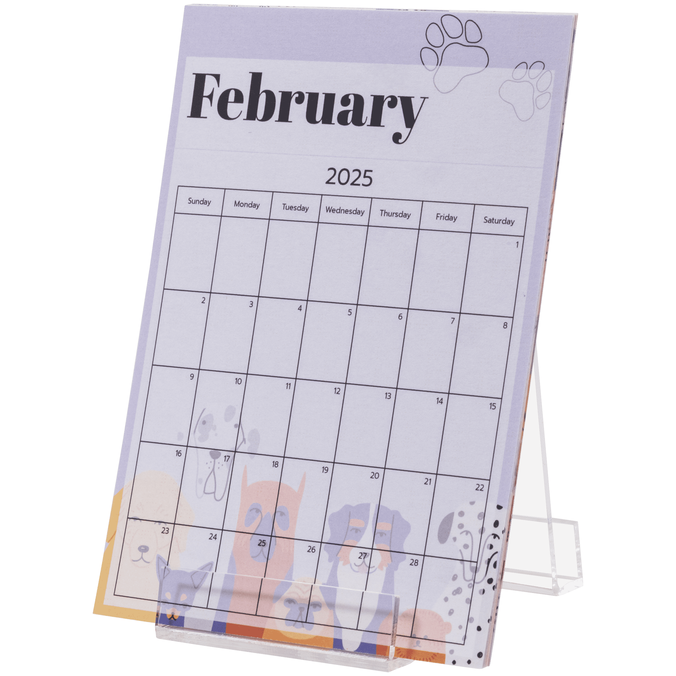 5x7 Desktop Calendar Cards with Acrylic Stand