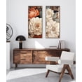 thumbnail image 7 of Kate and Laurel Sylvie Beaded Retro Glam Floral in Muted Color Tones Vintage Framed Canvas Wall Art by The Creative Bunch Studio, 18x40 Gold, Colorful Flower Petal Art for Wall, 7 of 7