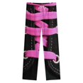 thumbnail image 4 of Pink Ribbon Lace Pattern Winter Female Pants Flannel High Waist Women Pants Lady Warm Straight Leg Plush Trousers, 4 of 7