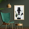 thumbnail image 2 of Pug Wall Art with Frame, Celebration Dog with Champagne Bottle While Toasting Happy Moments Photographs, Printed Fabric Poster for Bathroom Living Room, 23" x 35", Black White Emerald, by Ambesonne, 2 of 2