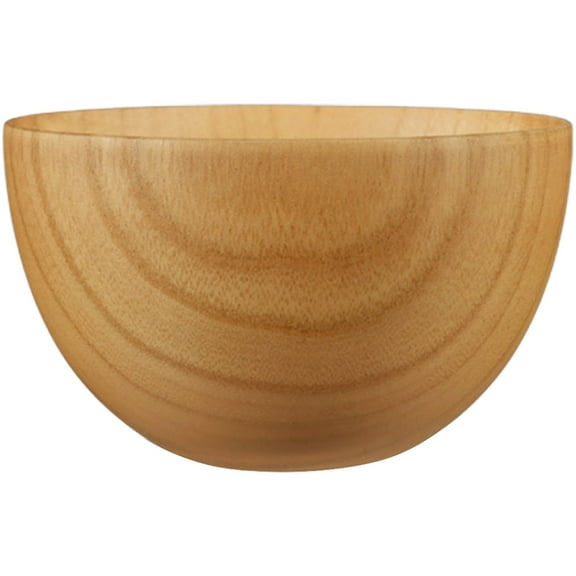House Warming Present Japanese Ramen Bowl Salad Food Serving Round Wood Wooden