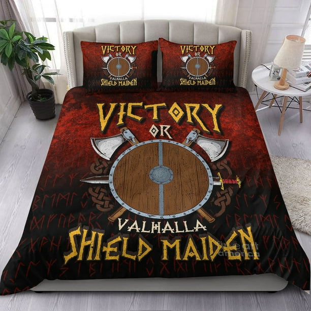 Juego de cama Vikingo Escudo de la Victoria o Valhalla Juego de cama Doncella RLT12