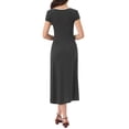 thumbnail image 3 of INSPIRE CHIC Women's Cap Sleeve Casual Classic Summer Midi Polka Dot Dresses M Black, 3 of 6