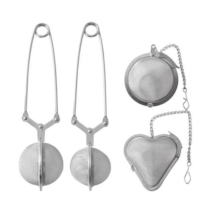 

4 Pcs tainless Steel Tea Leaker Creative Tea Filter Tea Strainer Tea Infuser Strainer for Home Tea Shop Cooking Soup - 4.5CM/5.0C