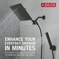 thumbnail image 5 of Delta Raincan Shower Head & Hand Held Combo - 75527-BL - Matte Black, 5 of 11