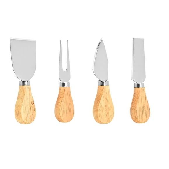 Cheese Knives Set with Wooden Handle, Yoaney Stainless Steel Cheese Slicer with Butter Knife Mini Design Perfectly Matches Cheese Plates Suitable for Cheese Cutting and Charcuterie