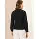 thumbnail image 5 of Blusa de cuello Peter Pan de manga larga con botones suizos para mujer Negro L, 5 of 6