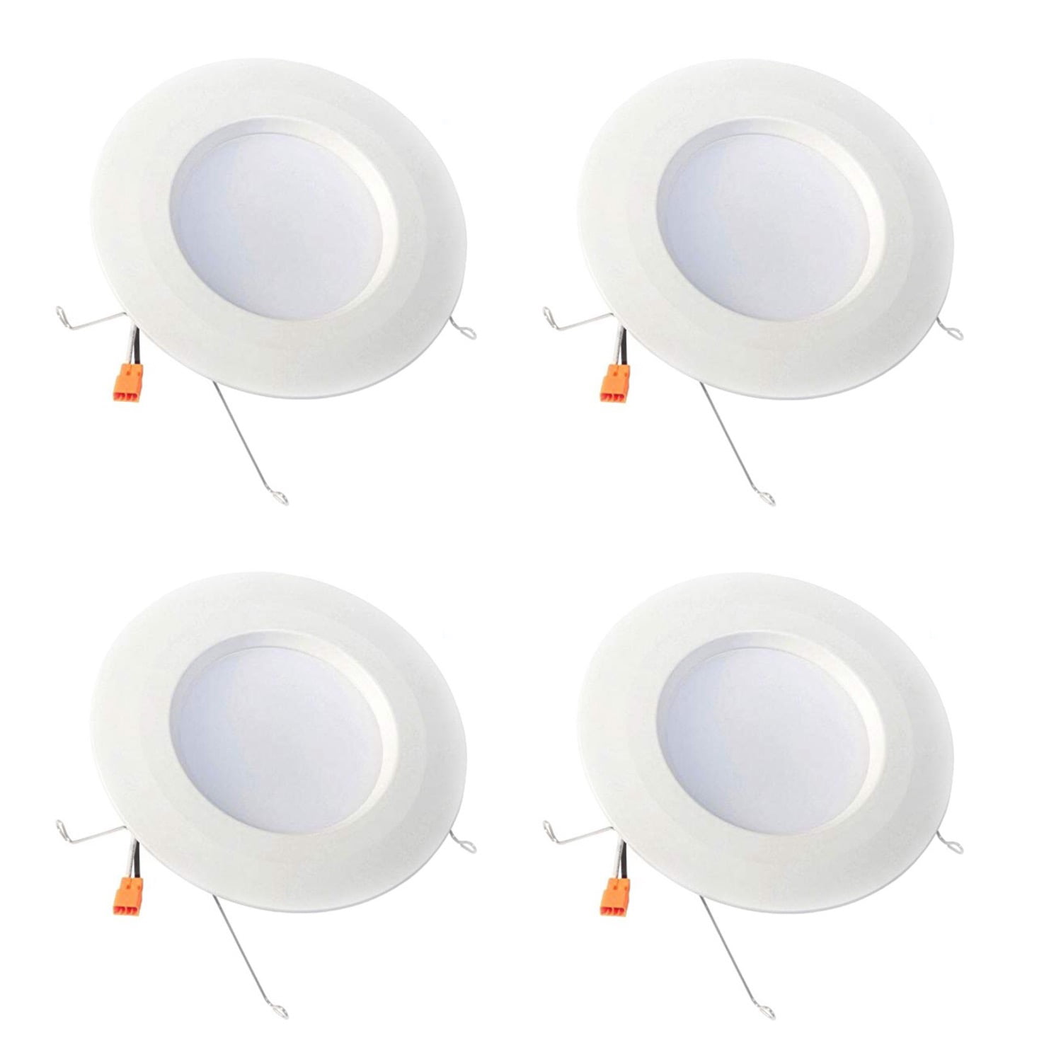 Retrofit 5-6in White Recessed Trim LED Ceiling Lights 5000K EnviroLite 4 Pack 