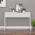 thumbnail image 1 of vidaXL Table Console Blanche 106x35x75 cm Acier, 1 of 5