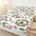 thumbnail image 3 of Castle Fairy Santa Claus 4-Piece Full Size Sheets for Teens,Deer Snowman Bed Sheets,Happy New Year Lightweight Sheet Sets,Microfiber Bedroom Decor, 3 of 7