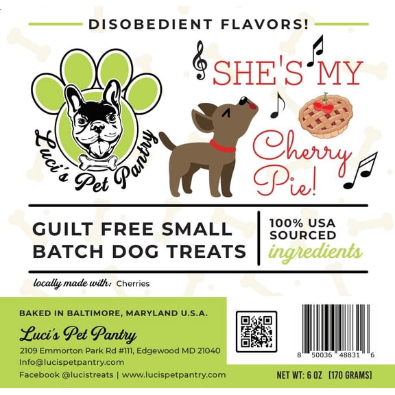 She's My Cherry Pie "Cherry Biscuits" Dog & Puppy Treats! 6 oz. Treat Bag of Yummy Goodness!
