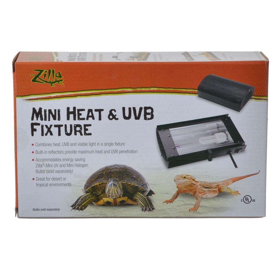 Zilla Reptile Terrarium Enclosure Mini Heat & UVB Light Fixture (Bulb