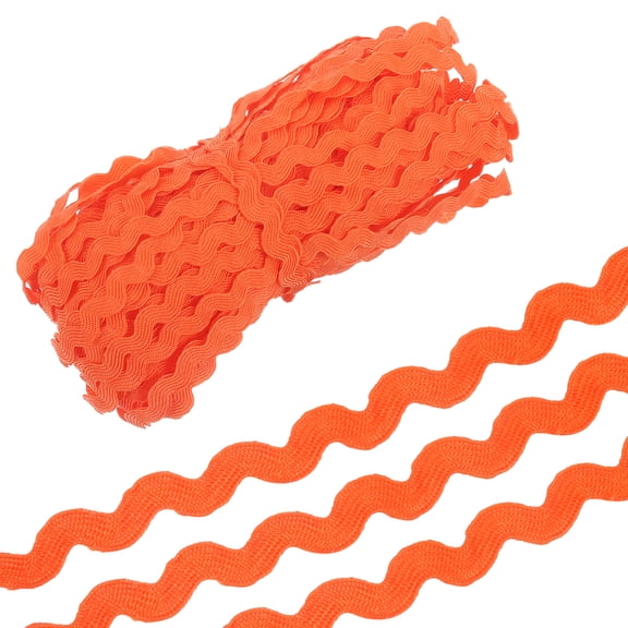 Uxcell 29.5 Yard Dark Orange Rick Rack Trim 0.2'' Wave Bending Fringe Trim Lace Ribbon for Sewing DIY Crafts Clothes Gift