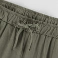 thumbnail image 7 of Drawstring Cotton-Linen Pants - Loose Fit Casual Trousers with Back Pockets | Yubnlvae | Women's Solid Color Cotton Linen Pants with Pockets Drawstring Back (Grey | L), 7 of 7