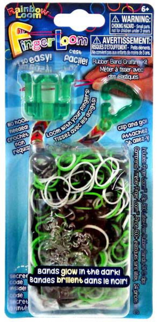 Rainbow Loom Finger Loom Rubber Band Crafting Kit [Green]