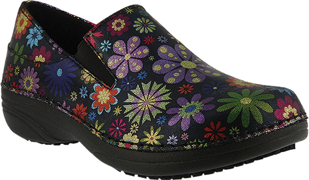 Spring Step Professional Women's Manila Flower Slip-On Shoe Black Flower Multi 