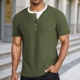 thumbnail image 2 of Knit Textured Short Sleeve Crew Neck Tee for Everyday Casual Wear Lightweight Top with Layered Design and Color-block Detail, 2 of 7