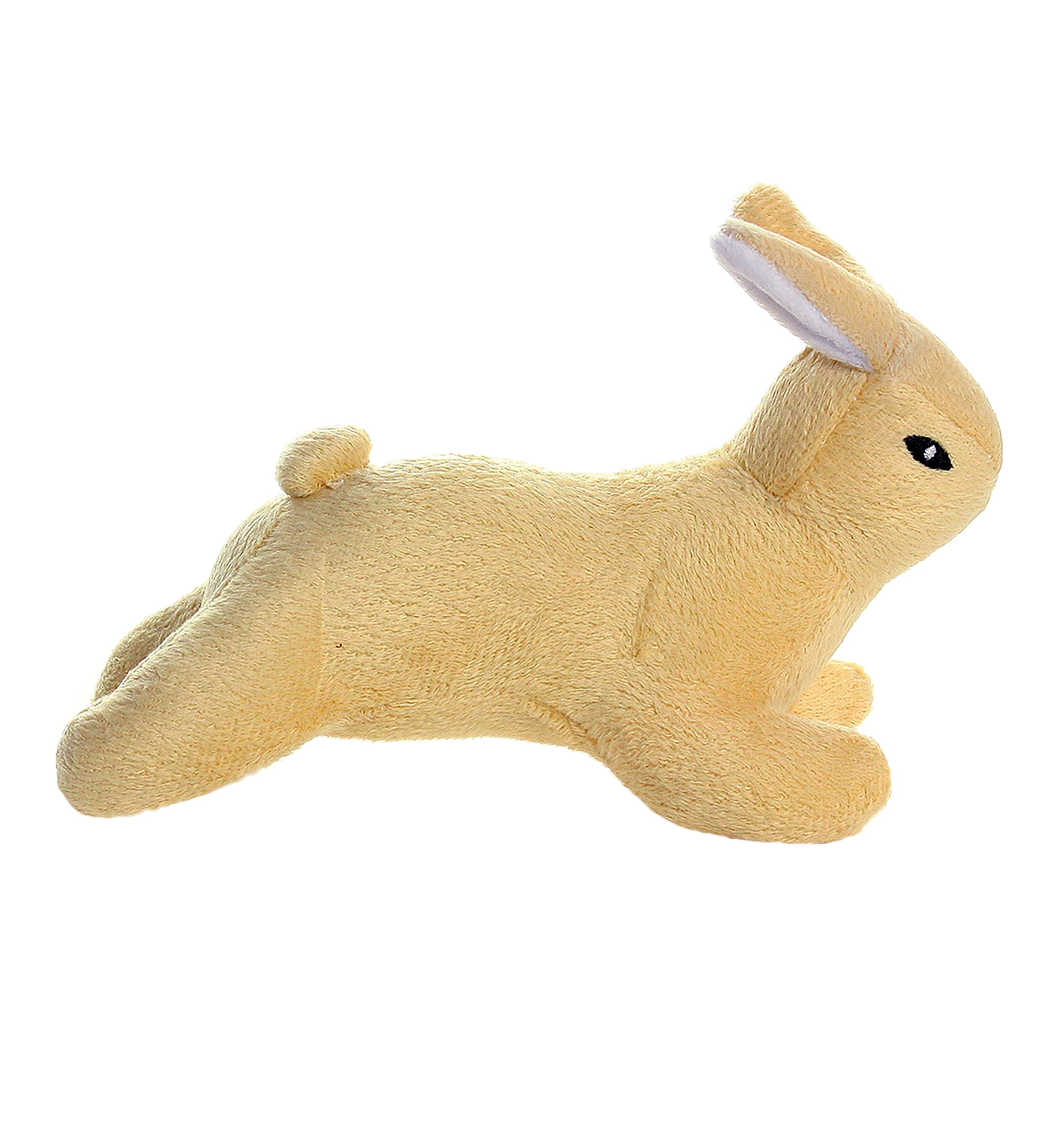 Mighty Jr Nature Rabbit Brown Durable Plush Squeaky Dog Toy, 2 pack