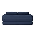 thumbnail image 6 of 2-In-1 Folding Convertible Sofa Bed, Modern Corduroy Sleeper Couch with 2*Pillows, Futon Modular Upholstered Boneless Sofa with Pull-Out Bed, Folding Floor Modular Couch for Living Room (Blue), 6 of 11