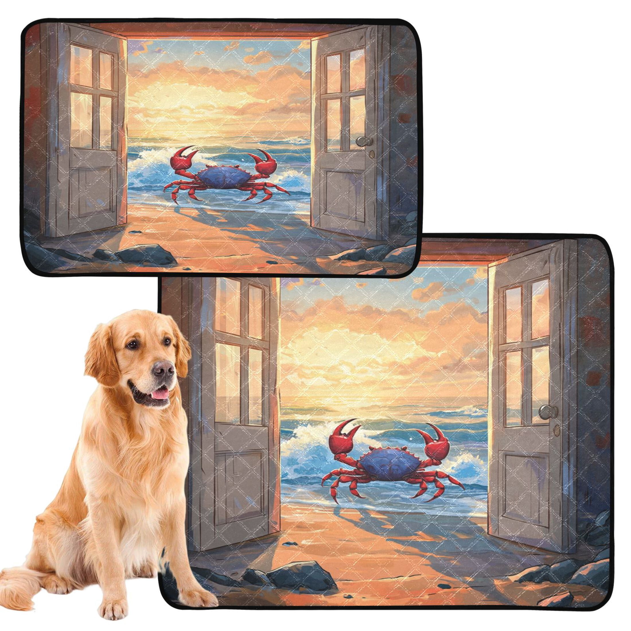 Qxltty Dashing Hairy Crab Cat litter Pads Pet Set of 3 Diaper Mats Center Anti-leakage Layer Absorbent Soft and Comfortable