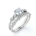 thumbnail image 3 of JeenMata 1.50 Carat Round cut Moissanite Wedding Ring Set in 18k White Gold Over Silver, 3 of 7
