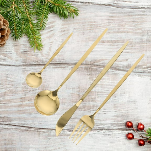 YSNOOWE 1 Set Golden Color Set for Catering Industry Family Dinners 11.8x0.6x0.1in