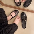 thumbnail image 3 of Women's Jelly Mesh Mule Sandals, Breathable Hollow Out Flat Shoes, Mary Jane Style Closed Toe Slides, Waterproof Summer Beach Shoes for Women, 3 of 3