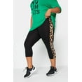 thumbnail image 4 of TIYOMI Women's Plus Size Leoapard Side Capris 3X Knee-Length Leggings Stretchy Capri Soft Casual Butt Fit Leggings High Waist Wear Out Capri 3XL 22W 24W, 4 of 7
