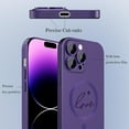 thumbnail image 3 of Magnetic Case for iPhone 14 Pro Max Phone Case for Women, Matte Luxury Soft Metallic Luster Cute Letter Love-Heart Pattern Design for iPhone 14 Pro Max 6.7'' with Camera Protector-Purple, 3 of 13