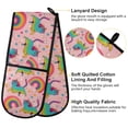 thumbnail image 4 of Dailycode Double Sided Oven Mitt with Loop Heat Resistant Kitchen Long Potholders 7" x 35" Rainbow Cats Unicorns, 4 of 6