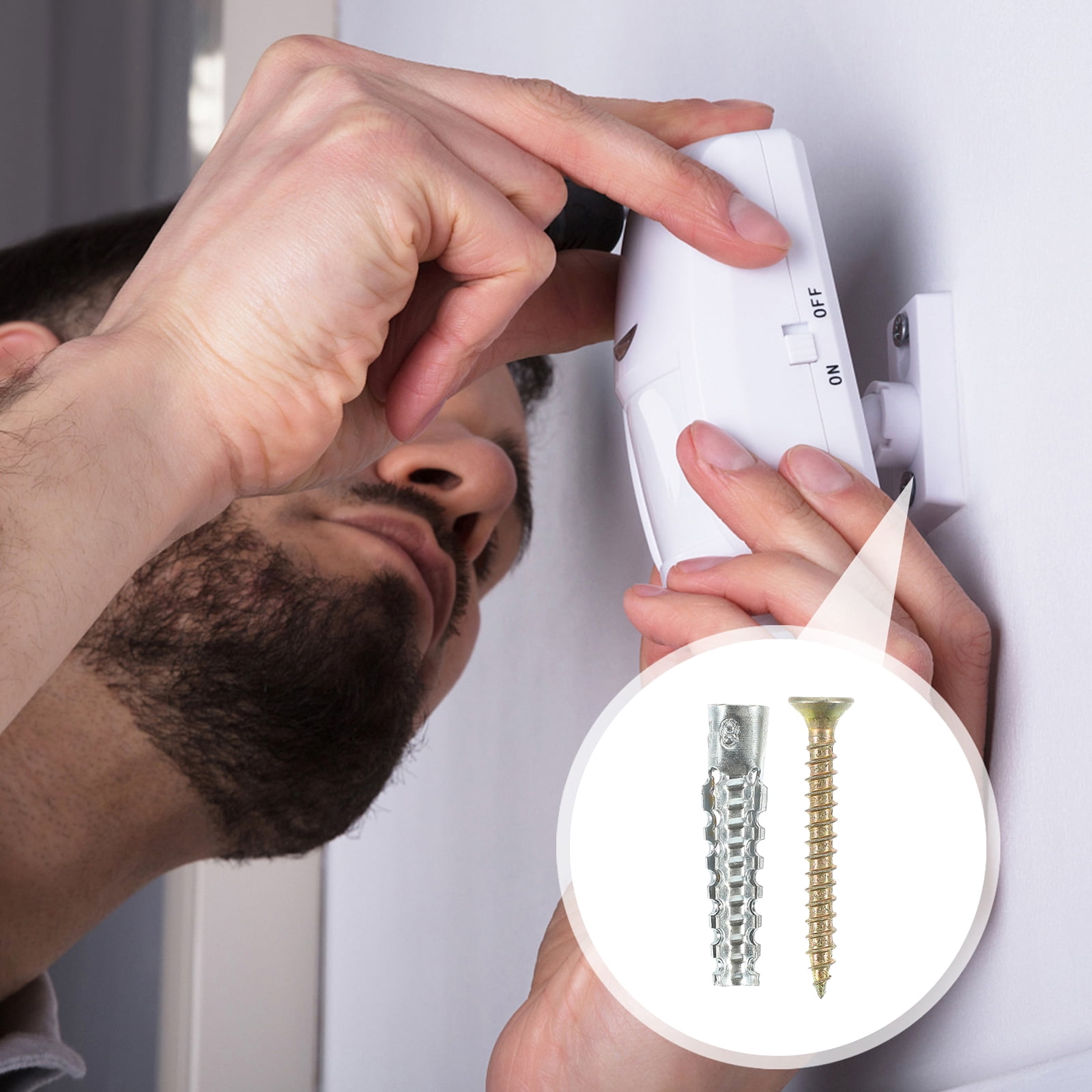 2 Pack Heavy Duty Steel Sheetrock Wall Anchors with Screws, 4x0.9x0.9 cm, Strong Support for Drywall and Wall Mounting