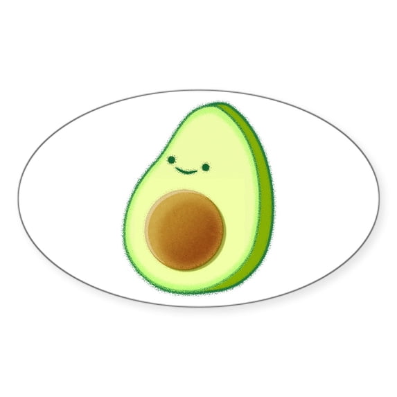 CafePress - Cute Avocado Drawing Sticker - Sticker (Oval)