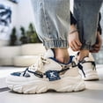 thumbnail image 5 of Men's Beige Printed Chunky Platform Dad Sneakers, Breathable Fashion Casual Walking Shoes, Non-Slip Athletic Shoes for Daily Wear, 5 of 9