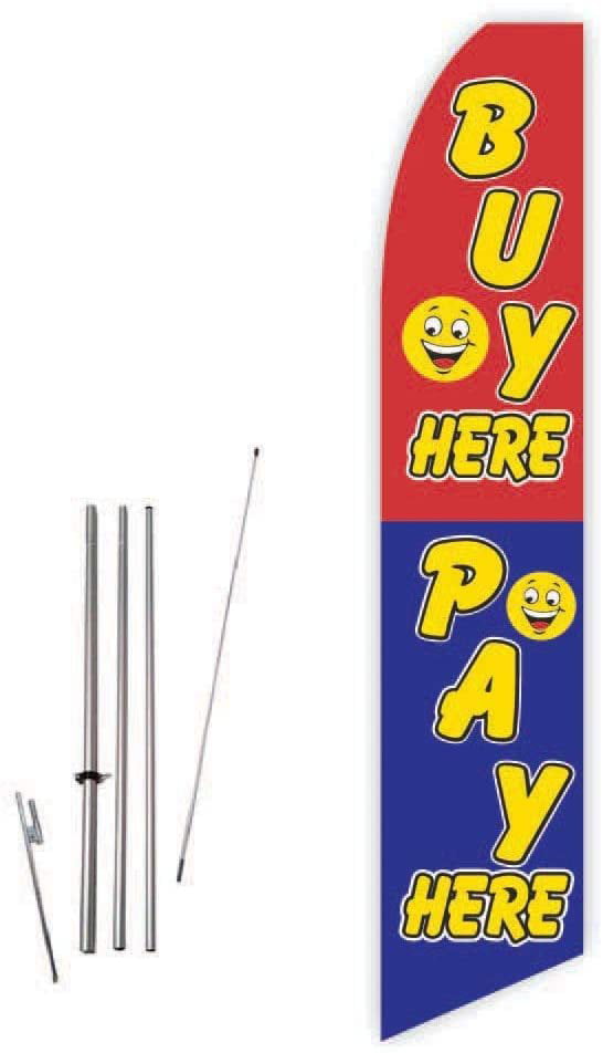 Zero Down Payment 15' Feather Banner Swooper Flag Kit with pole+spike 