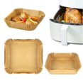 thumbnail image 1 of 50 Pcs Doublures en Papier Jetables pour Friteuse à Air Chaud Tapis de Cuisson Cuisson Papier Huilé Tapis pour Cuisine Résistant à l'Huile et Imperméable Panier Vapeur Carré Papier Four Barbecue, 1 of 8