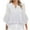 White, variant on Summer Fashion 3/4 Sleeve T Shirts for Women Plus Size V Neck Loose Blouse
